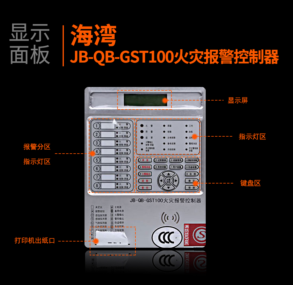 海灣JB-QB-GST100西藏火災(zāi)報(bào)警控制器顯示面板